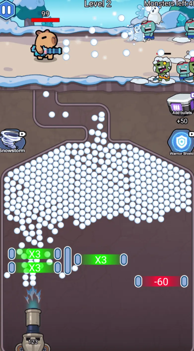 雪球子弹倍增器游戏
