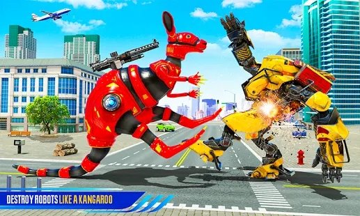 Kangaroo Robot Car Transform Robot Shooting Games手游图1