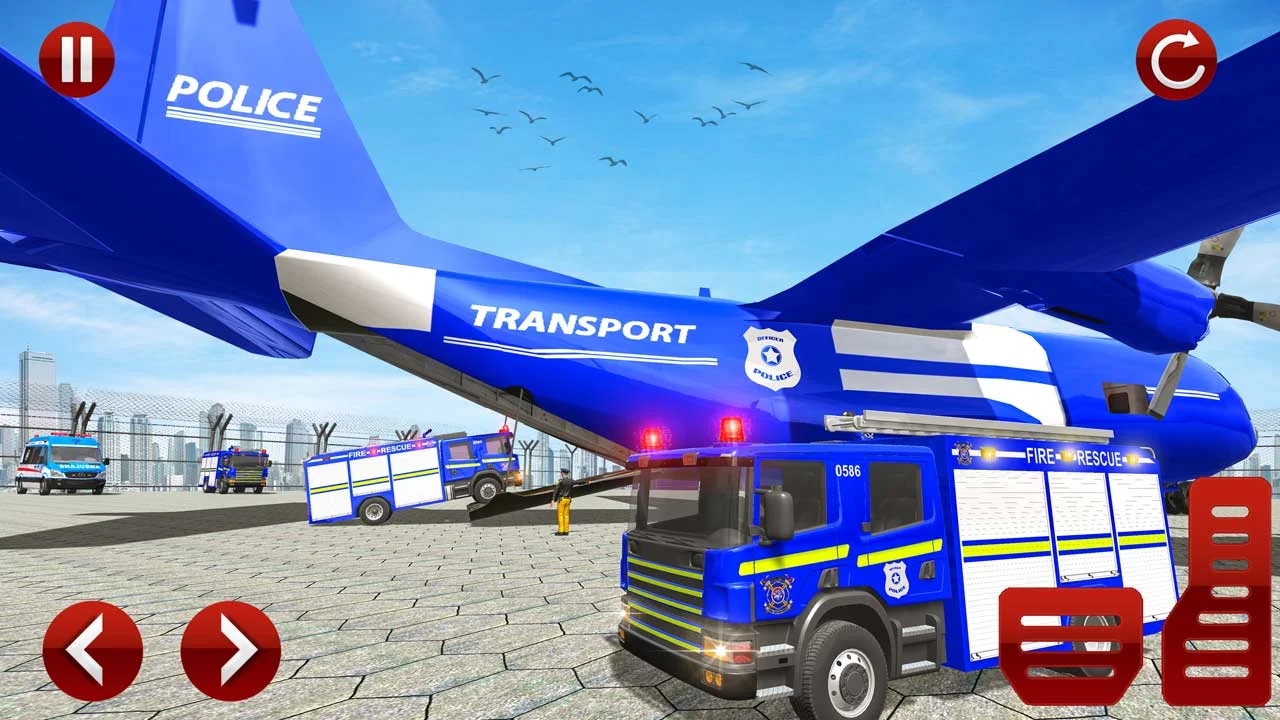 Police FireTruck Transport游戏图3