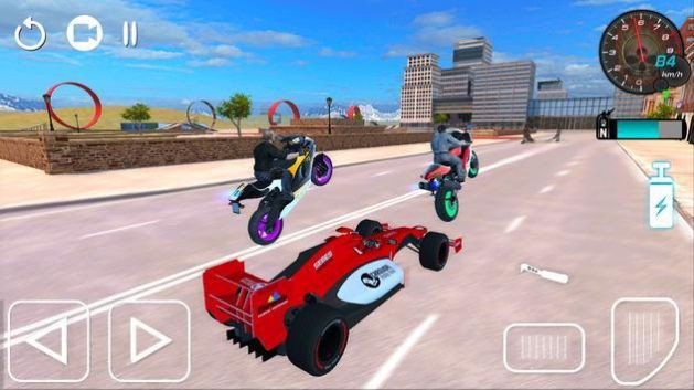 棘手的摩托车（Motorcycle Stunt Ramps: Futuristic Teleport）游戏图2