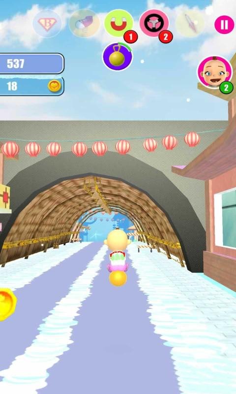 婴儿雪地酷跑（Baby Snow Run Running Game）图1