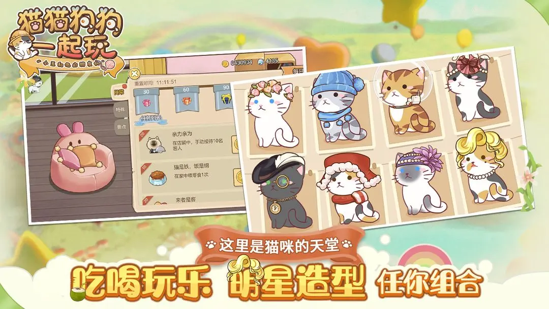 猫猫狗狗一起玩游戏图1