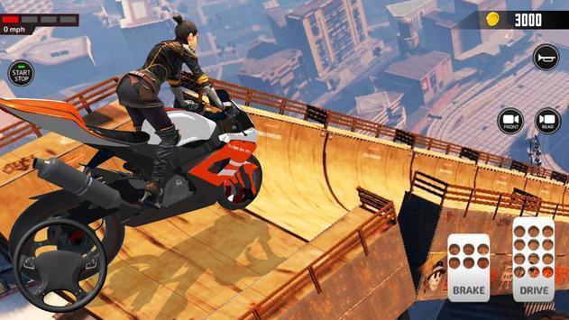 Impossible Mega ramp moto bike Rider: Superhero 3D游戏图1