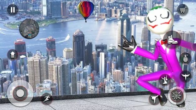 蜘蛛火柴人城市英雄（spider stickman Rope hero game）图3