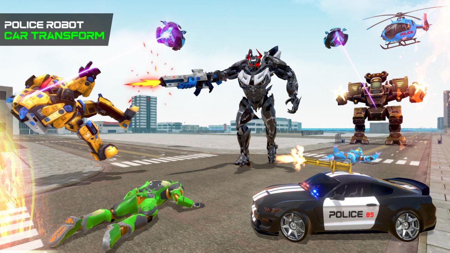 机器人汽车城市英雄之战（Flying Grand Police Car Transform Robot Games）图3