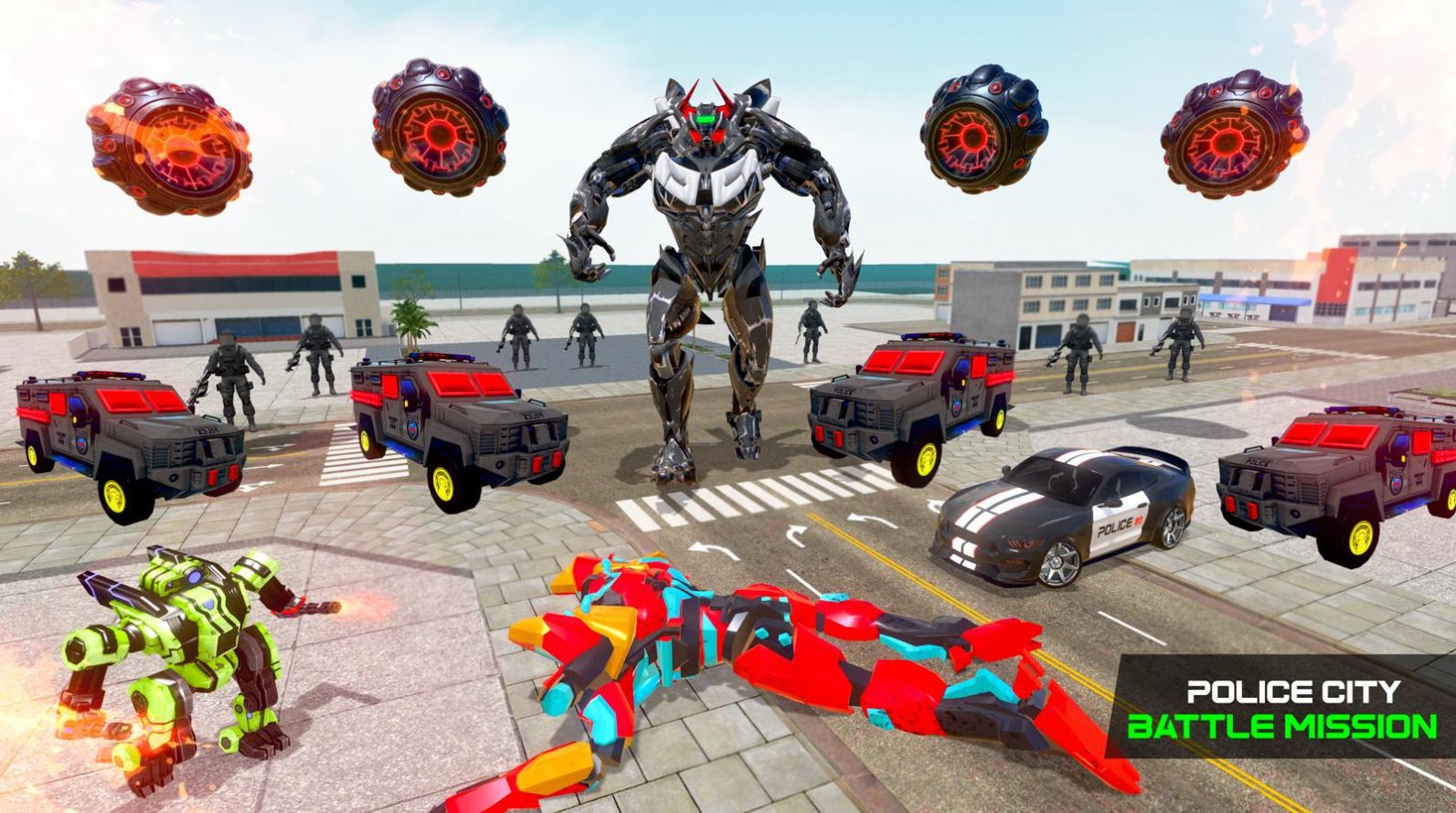 机器人汽车城市英雄之战（Flying Grand Police Car Transform Robot Games）图1