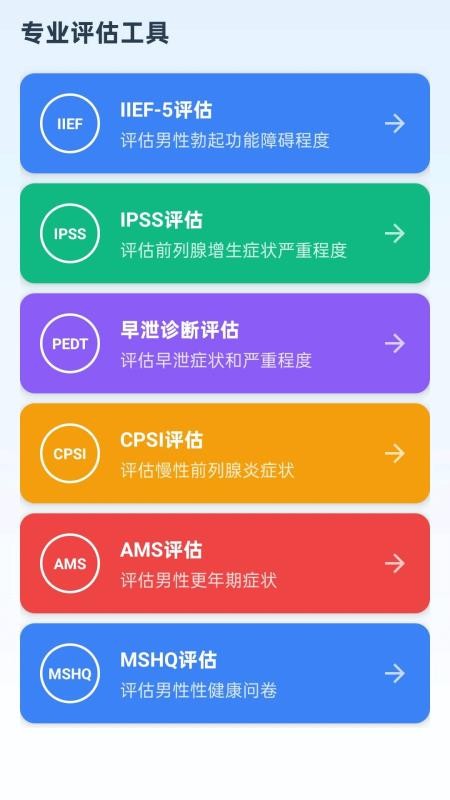 男性男科症状识别快速诊断系统app