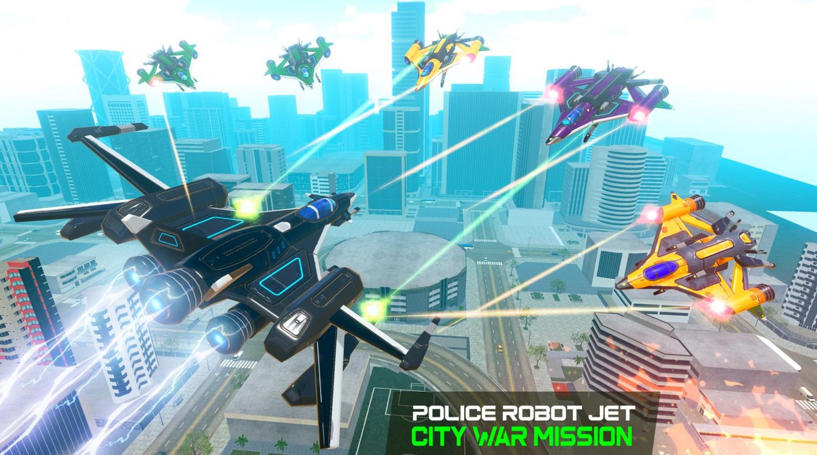 机器人汽车城市英雄之战（Flying Grand Police Car Transform Robot Games）图2