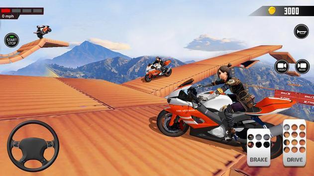 Impossible Mega ramp moto bike Rider: Superhero 3D游戏图2