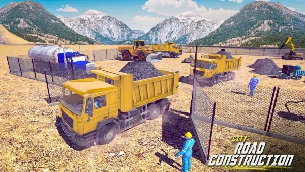 建造施工挖掘机模拟(Excavator Road Construction 3D)图1