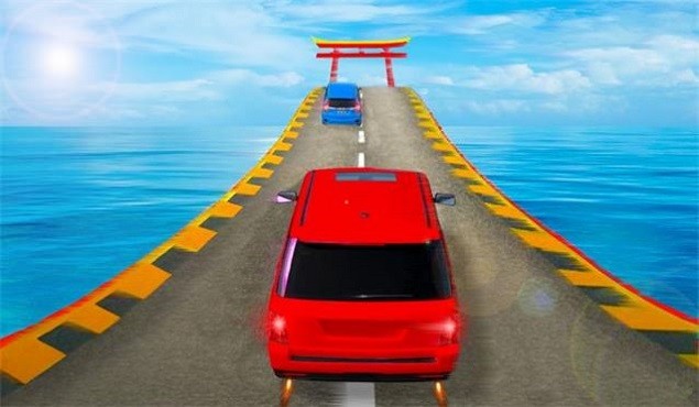 高空跑车撞击模拟器(Impossible Prado Car Stunt Race)图2