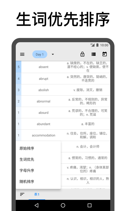 表格背单词app