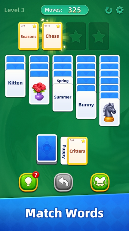 单词思维排序：单人（Word MindSort: Solitaire）游戏图2