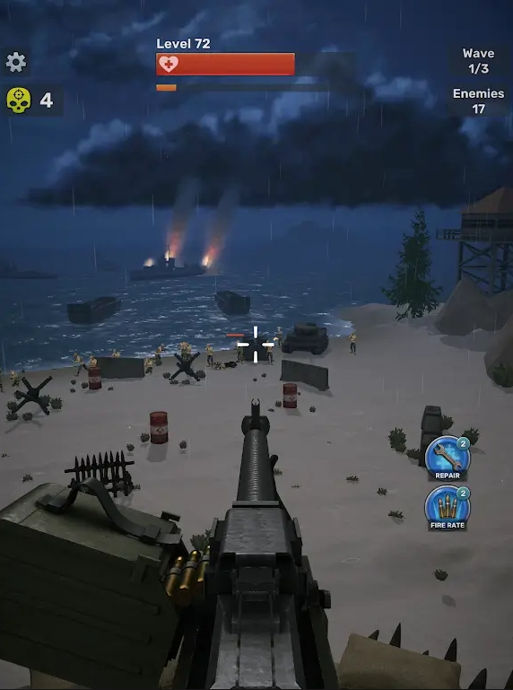 弹雨:海滩防御(Bullet Storm: Beach Defense)游戏