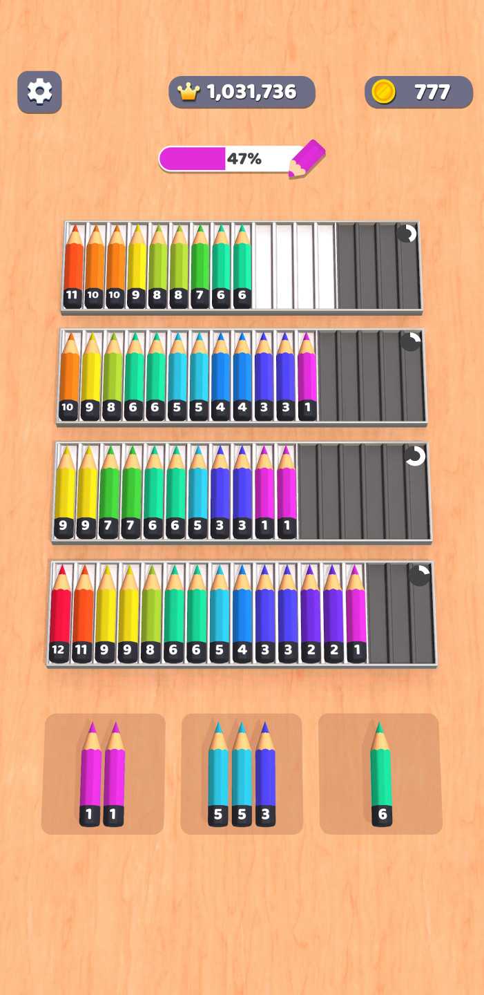 铅笔排序3D（Pencil Sort 3D）图1