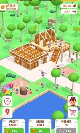 闲置丛林：生存建筑大亨游戏图1