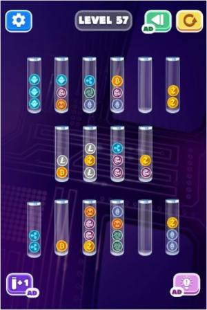 分类加密（Sort Crypto : Coin Sort Puzzle Game）游戏图1