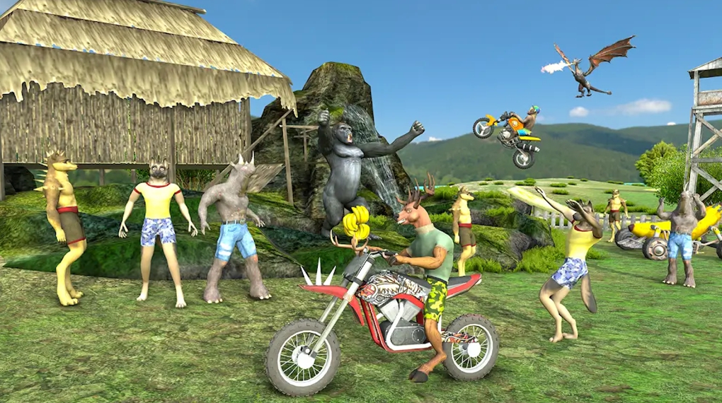 怪物摩托车特技追逐3D（Monster Wheelie Moto Chase 3D）游戏图2