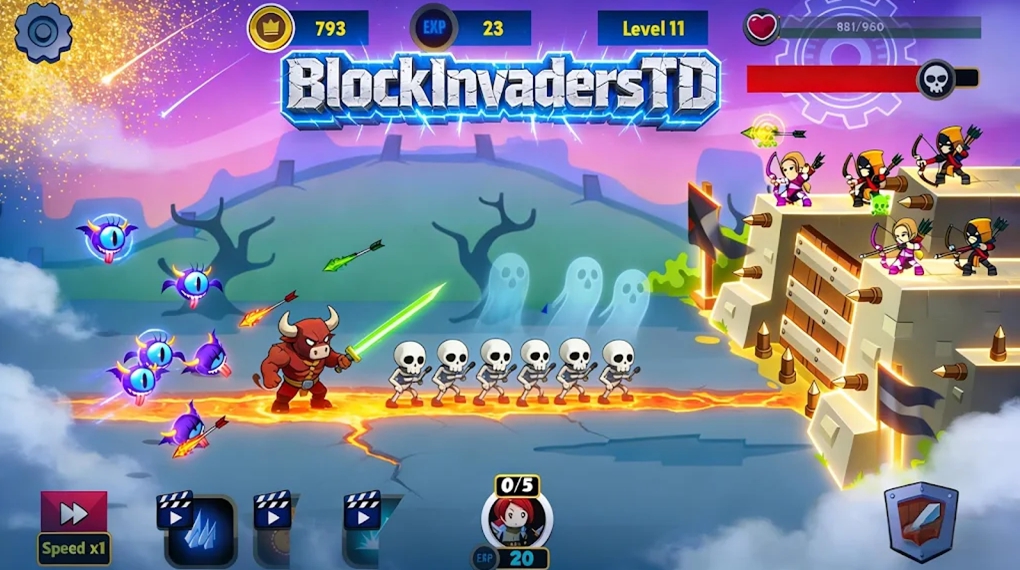 守卫城墙（BlockInvadersTD）游戏图3