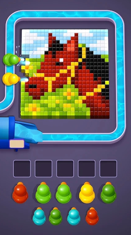 鸭子射击：像素色彩流（Duck Shoot: Pixel Color Flow）游戏图2