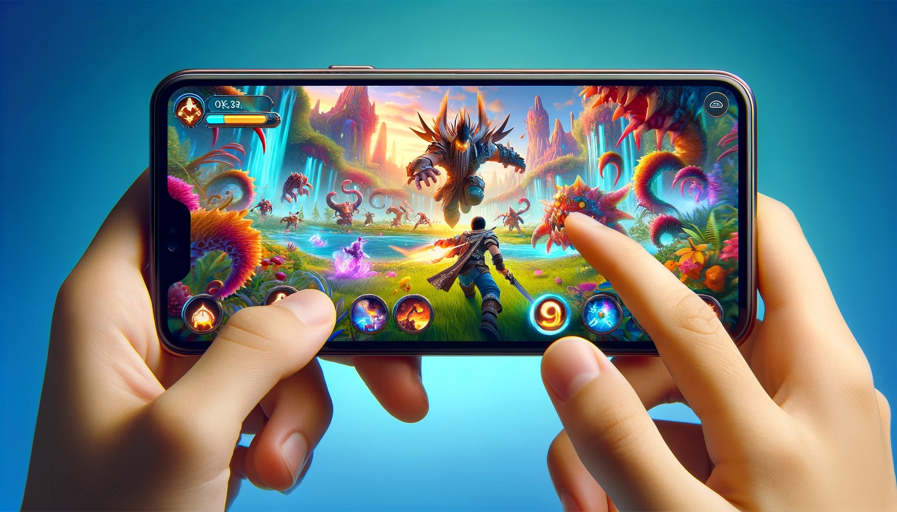 滑动屏幕控制方向杀怪的游戏