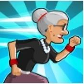 愤怒的老奶奶玩跑酷游戏