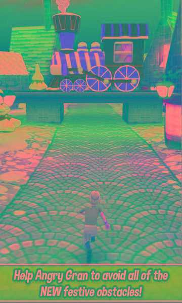 愤怒的老奶奶玩跑酷游戏