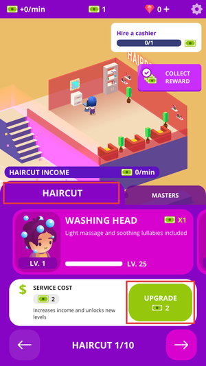 空闲美容院游戏