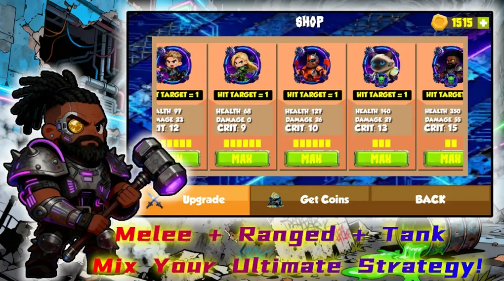 赛博狂飙：霓虹塔之战（Cyber Rush: Neon Tower Wars）游戏