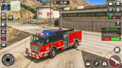 Fire Truck Rescue Sim 3D Games手机版图1